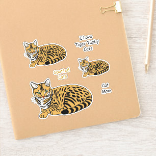 Orange Tiger Tabby Cats Sticker Set