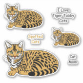 Orange Tiger Tabby Cats Sticker Set (Vorderseite)