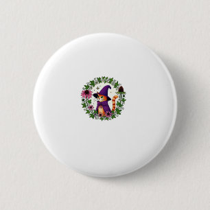 Orange Tiger Zauberer Kitty Katze Illustration Lan Button