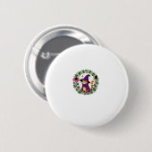Orange Tiger Zauberer Kitty Katze Illustration Lan Button (Vorne & Hinten)