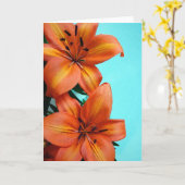 Orange Tigerlilie Blume Grußkarte Karte (Gelbe Blume)