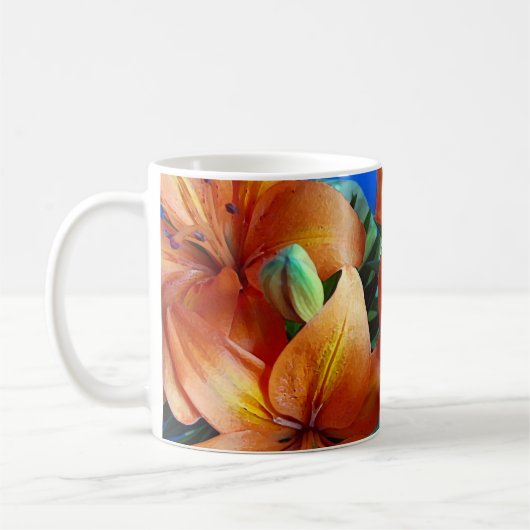 Orange Tigerlilie Blume Kaffee Tasse (Links)