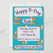 Orange Tigers Happy Birthday Einladung (Vorderseite)