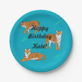 Orange Tigers Pappteller (Vorderseite)