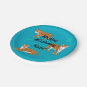 Orange Tigers Pappteller (Schrägansicht)