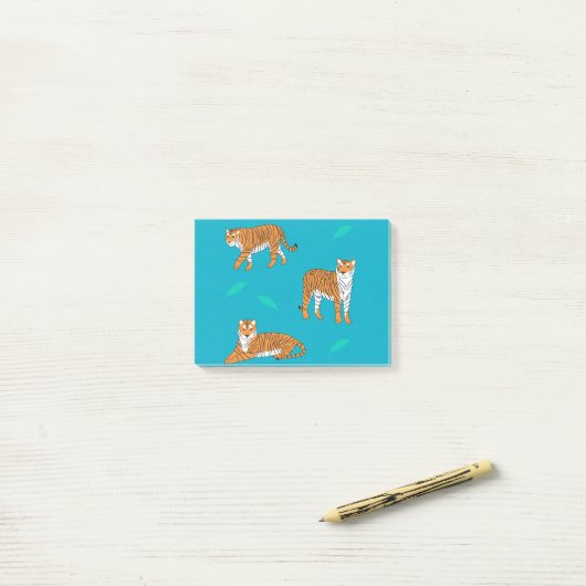 Orange Tigers Post-it Klebezettel (Auf Schreibtisch)