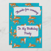 Orange Tigers Thank you Card Einladung (Vorne/Hinten)