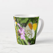 Orange Tip Butterfly Design Latte Tasse (Rechte Ecke)