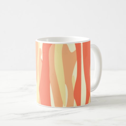 Orange Tone Abstrakt Camouflage Kaffeetasse (VorderseiteRechts)