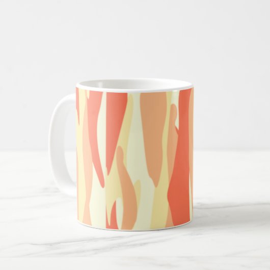 Orange Tone Abstrakt Camouflage Kaffeetasse (Vorderseite Links)