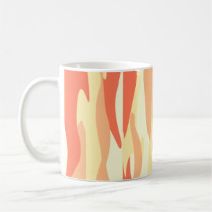 Orange Tone Abstrakt Camouflage Kaffeetasse