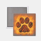 Orange Tone Paw Design von Glenda S. Harlan Magnet (Vorderseite/Rückseite)