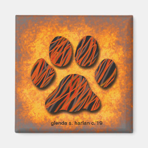 Orange Tone Paw Design von Glenda S. Harlan Magnet