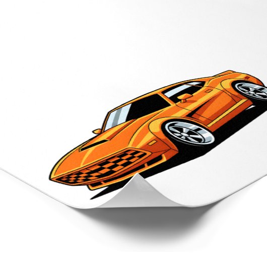Orange Toon Vehicle Poster (Ecke)