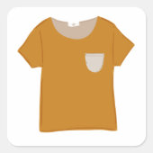 Orange Top Quadratischer Aufkleber (Vorderseite)