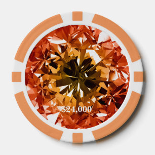 Orange Topaz Citrine Filter Diamond Gem Stone Pokerchips