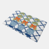 Orange Topiary Blue Ginger Jars Doormat Willkommen Fußmatte (Schrägansicht)