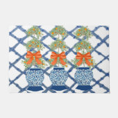 Orange Topiary Blue Ginger Jars Doormat Willkommen Fußmatte (Vorderseite)