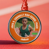 Orange Track & Field Photo High School Christmas Ornament Aus Metall
