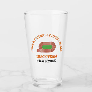 Orange Track Team Benutzerdefinierter High School Glas