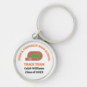 Orange Track Team Benutzerdefinierter High School Schlüsselanhänger