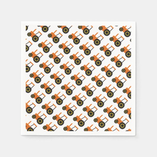 Orange Tractor Serviette (Vorderseite)