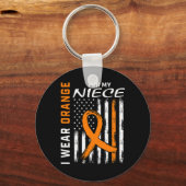 Orange tragen für meine Nichte Leukämie Schlüsselanhänger (Vorderseite)