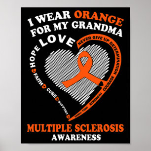 Orange tragen für meine Oma-Multiple Sklerose Awar Poster