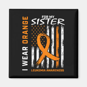 Orange tragen für meine Schwester Leukämie Bewusst Magnet