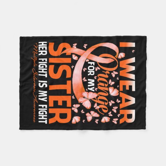 Orange tragen für meine Schwester Multiple Skleros Fleecedecke (Vorderseite (Horizontal))