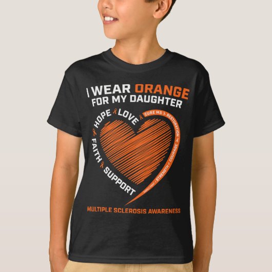 Orange tragen für meine Tochter Multiple Sklerose T-Shirt (Vorderseite)