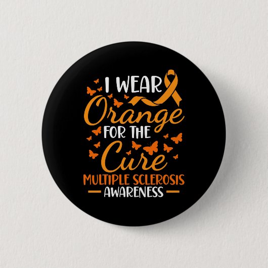 Orange tragen - Multiple Sklerose Awareness Orange Button (Vorderseite)
