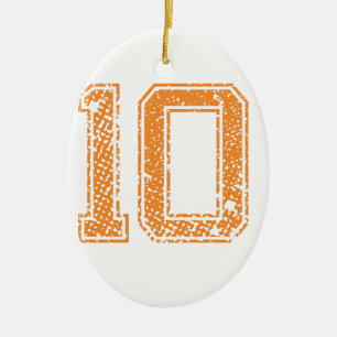 Orange trägt Jerzee Zahl 10.png zur Schau Keramikornament