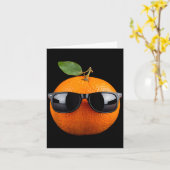 Orange trägt Sonnenbrille Karte (Gelbe Blume)