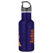 Orange Trailer Kinder aquamarine Getränke Edelstahlflasche (Rückseite)