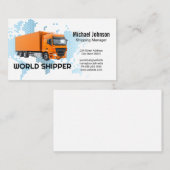 Orange Trailer Truck | Digitale Weltkarte Visitenkarte (Vorne/Hinten)