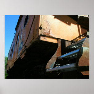 Orange Train Car Poster