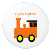 Orange Train Design Personalised Keramikknauf (Vorderseite)