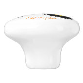 Orange Traktor addieren gerade Namen Keramikknauf (Seitenansicht)