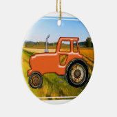 Orange Traktor auf den Gebieten Keramikornament (Rechts)