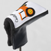 Orange Traktor Design Golf Headcover (3/4 Vorderseite)