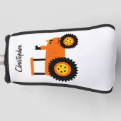 Orange Traktor Design Golf Headcover (Vorderseite)