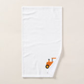 Orange Traktor Design Monogrammiert Badhandtuch Set (Handtuch)