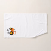 Orange Traktor Design Monogrammiert Badhandtuch Set (Handtuch)