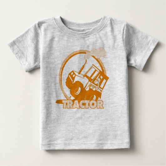 Orange Traktor-landwirtschaftliche Maschinen Baby T-shirt (Vorderseite)