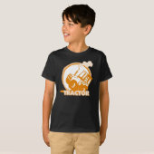 Orange Traktor-landwirtschaftliche Maschinen T-Shirt (Vorne ganz)