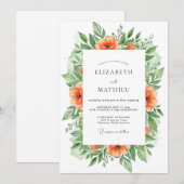 Orange Tranquil Spring Wedding Einladung (Vorne/Hinten)