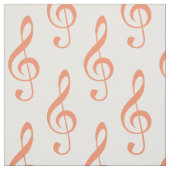 Orange Treble Clef Muster Fabric Stoff (Muster)