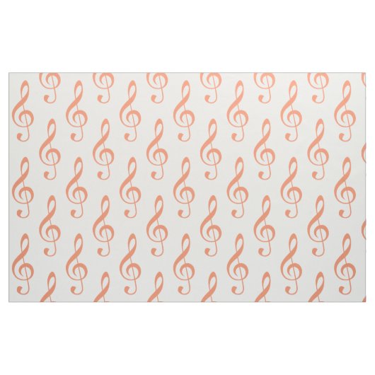 Orange Treble Clef Muster Fabric Stoff (Fat Quarter (45,7 x 55,9 cm))
