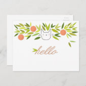 Orange Tree Cat Postkarte (Vorne/Hinten)